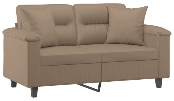 2místná pohovka s polštáři cappuccino 120 cm umělá kůže 3200987