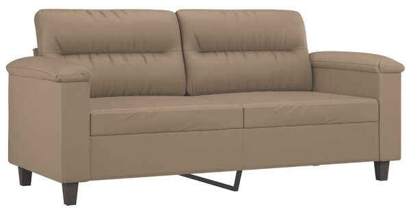 2místná pohovka s polštáři cappuccino 140 cm umělá kůže 3200992