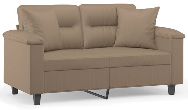 2místná pohovka s polštáři cappuccino 120 cm umělá kůže 3200987