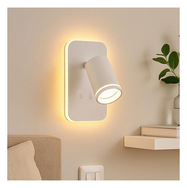 LED Nástěnné bodové svítidlo PIPE 1xGU10/10W/230V + LED/6W bílá