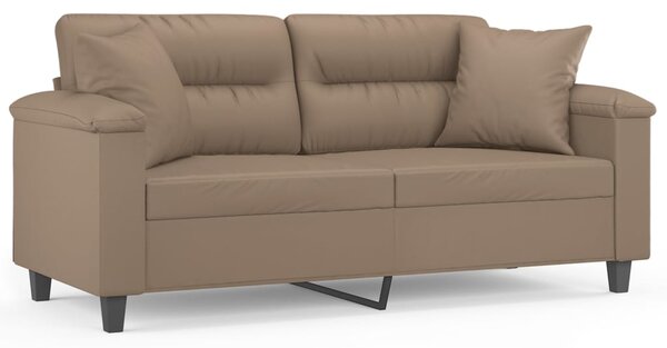 2místná pohovka s polštáři cappuccino 140 cm umělá kůže 3200992