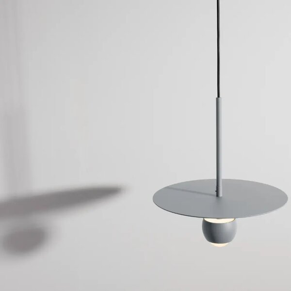 Nova Luce Modrošedé kovové závěsné LED světlo Edem 30 cm