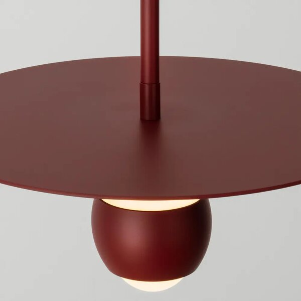Nova Luce Červené kovové závěsné LED světlo Edem 30 cm