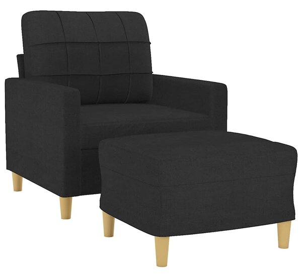 Křeslo s podnožkou černé 60 cm textil 3200997