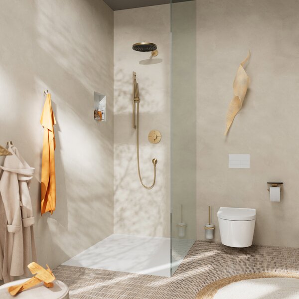 Hansgrohe ShowerSelect Comfort S Termostat pod omítku pro 2 spotřebiče, kartáčovaný bronz 15554140
