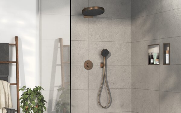 Hansgrohe ShowerSelect Comfort S Termostat pod omítku pro 2 spotřebiče, kartáčovaný bronz 15554140