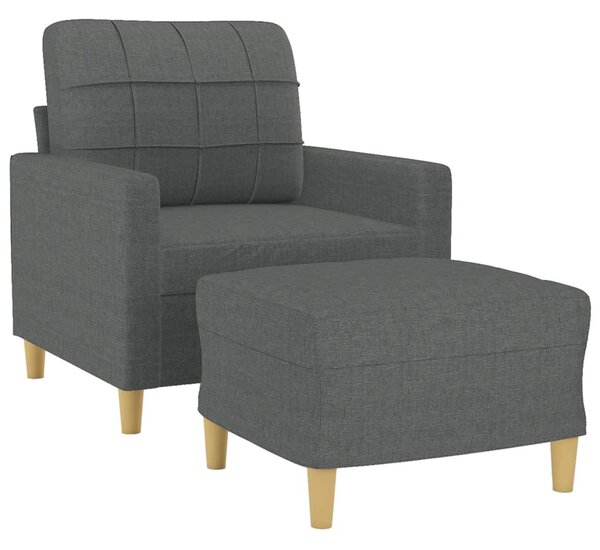 Křeslo s podnožkou tmavě šedé 60 cm textil 3200994