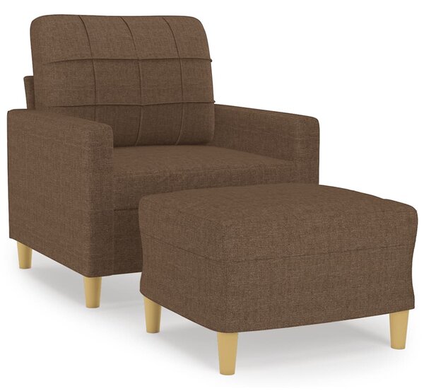 Křeslo s podnožkou hnědé 60 cm textil 3200996