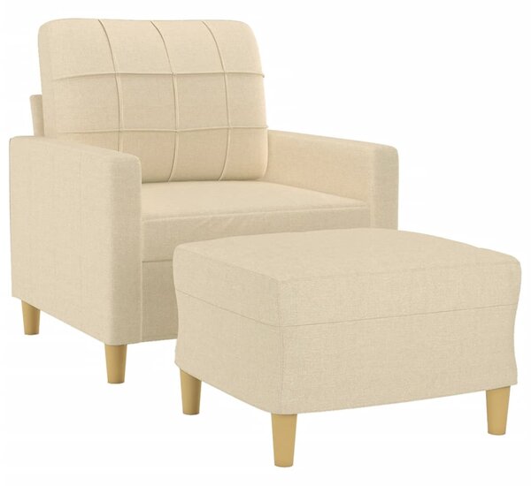 Křeslo s podnožkou krémové 60 cm textil 3200995