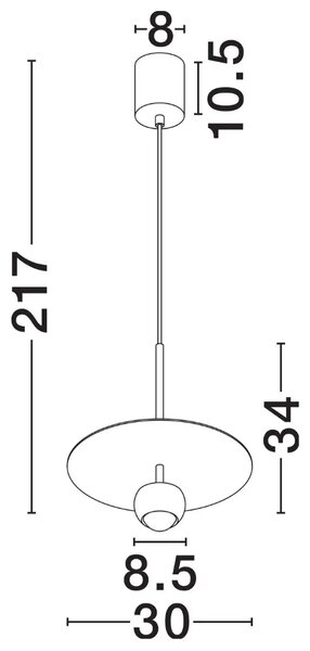 Nova Luce Béžové kovové závěsné LED světlo Edem 30 cm