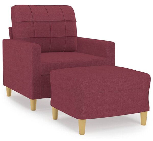 Křeslo s podnožkou vínové 60 cm textil 3200999