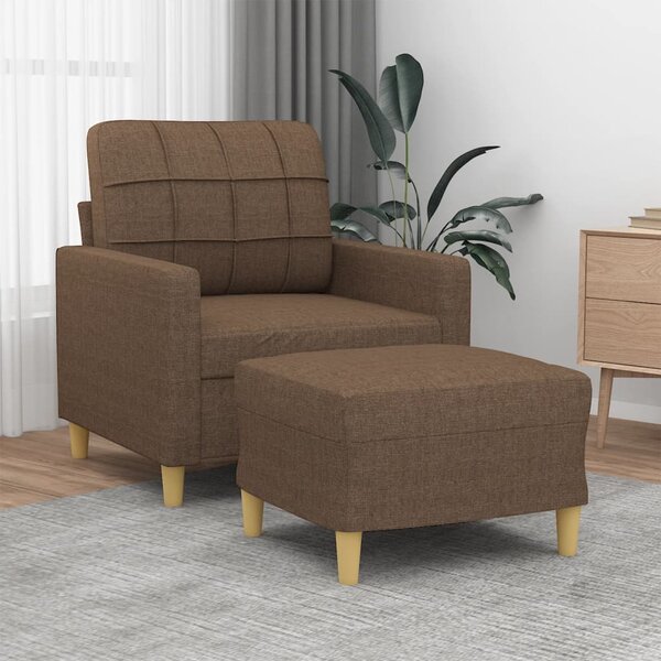 Křeslo s podnožkou hnědé 60 cm textil 3200996