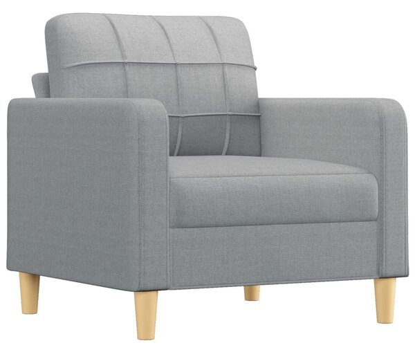Křeslo s podnožkou světle šedé 60 cm textil 3200993