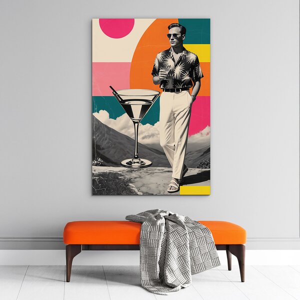 DUBLEZ | Retro pop art obraz - Gentleman s Martini | UV tisk, Premium