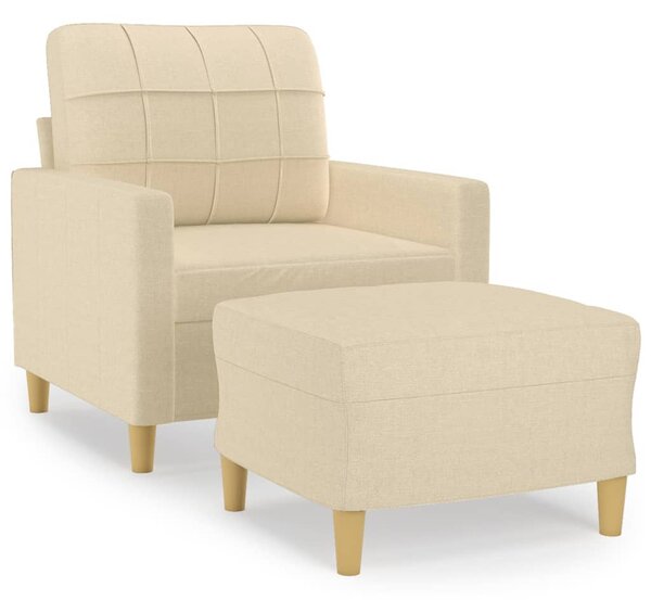 Křeslo s podnožkou krémové 60 cm textil 3200995