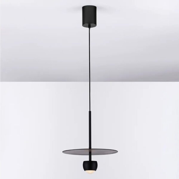 Nova Luce Černé kovové závěsné LED světlo Edem 30 cm