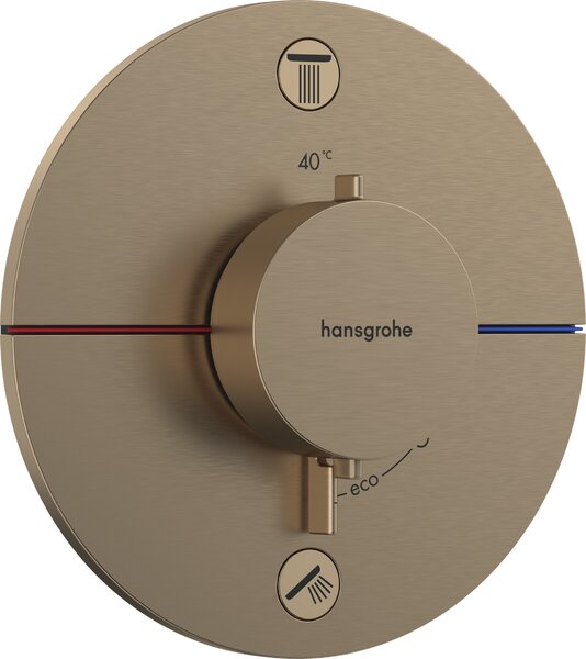 Hansgrohe ShowerSelect Comfort S Termostat pod omítku pro 2 spotřebiče, kartáčovaný bronz 15554140
