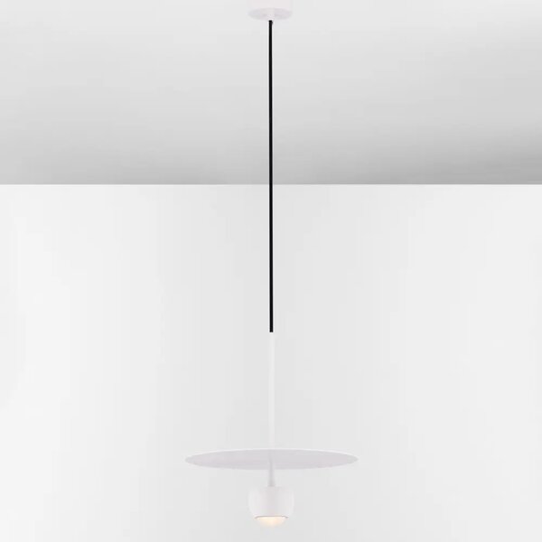 Nova Luce Bílé kovové závěsné LED světlo Edem 30 cm