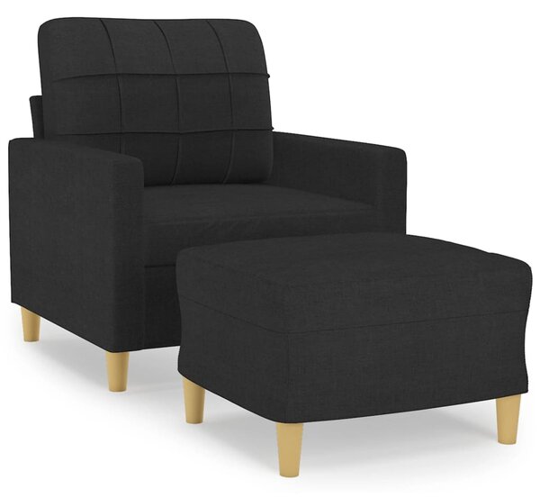 Křeslo s podnožkou černé 60 cm textil 3200997