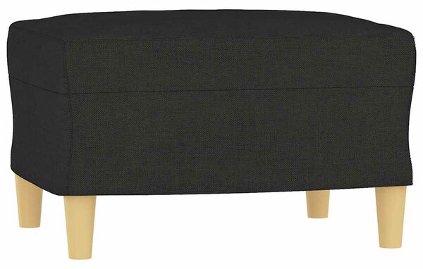 3místná pohovka s podnožkou černá 180 cm textil 3201005