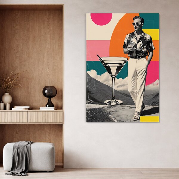 DUBLEZ | Retro pop art obraz - Gentleman s Martini | UV tisk, Premium