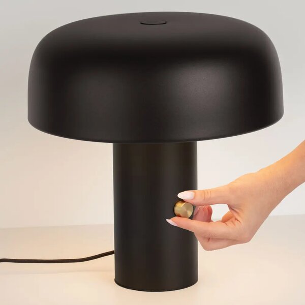 Nova Luce Černá kovová stolní LED lampa Noelia