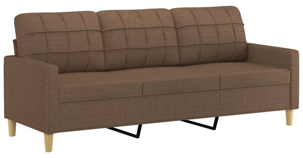 3místná pohovka s podnožkou hnědá 180 cm textil 3201004