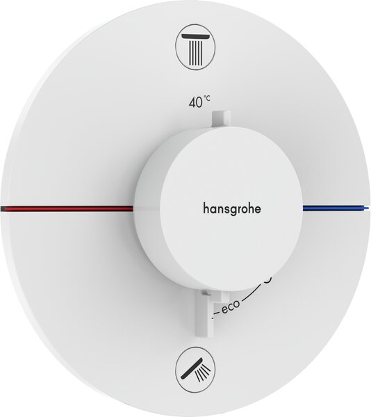 Hansgrohe ShowerSelect Comfort S Termostat pod omítku pro 2 spotřebiče, matná bílá 15554700
