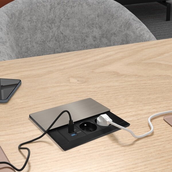 Solight PP128C-PD20 - Vestavná zásuvka 20W 2Z + USB-A + USB-C