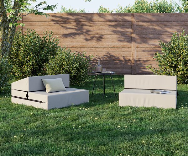 Rozkládací zahradní pohovka SUZI GARDEN BÉŽOVÁ voděodolná 70x200 výška 9 cm