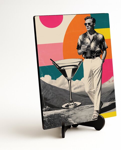 DUBLEZ | Retro pop art obraz - Gentleman s Martini | UV tisk, Premium