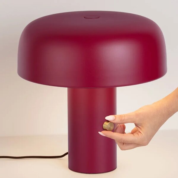 Nova Luce Červená kovová stolní LED lampa Noelia