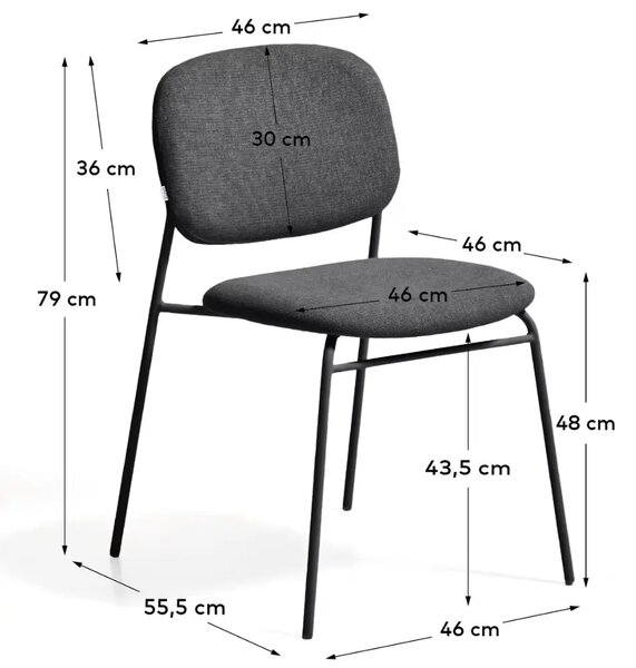LÉTO -15% Kave Home Šedá jídelní židle Meli