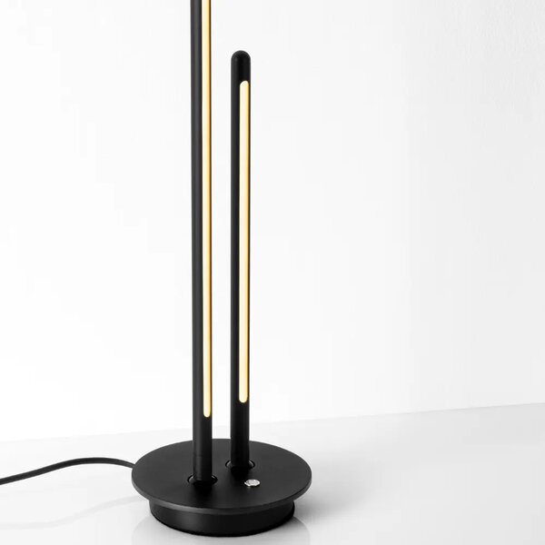 LÉTO -15% Nova Luce Černá kovová stolní LED lampa Intec