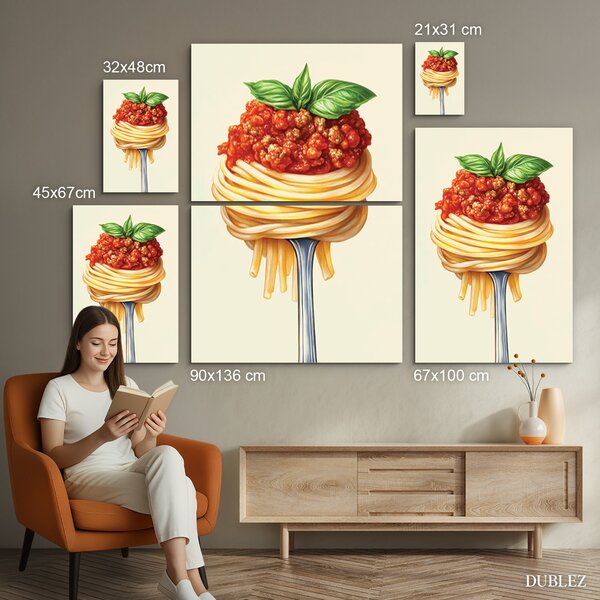 DUBLEZ | Food art obraz - Špagety Bolognese | UV tisk, Premium