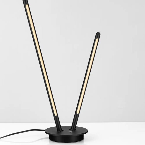 LÉTO -15% Nova Luce Černá kovová stolní LED lampa Intec