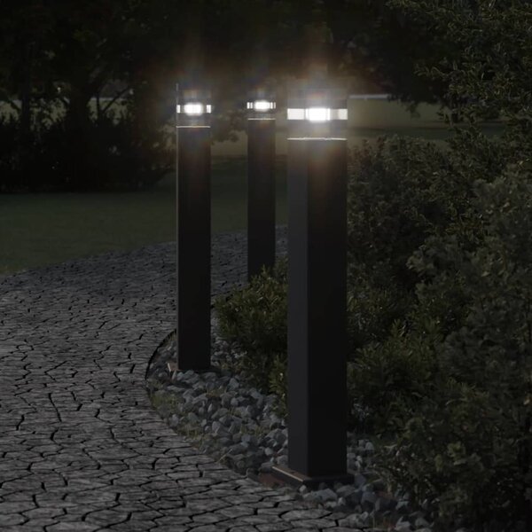 Venkovní stojací lampy 3 ks černé 80 cm hliník