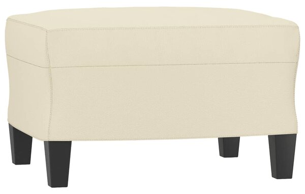 Křeslo s podnožkou krémové 60 cm umělá kůže 3201010