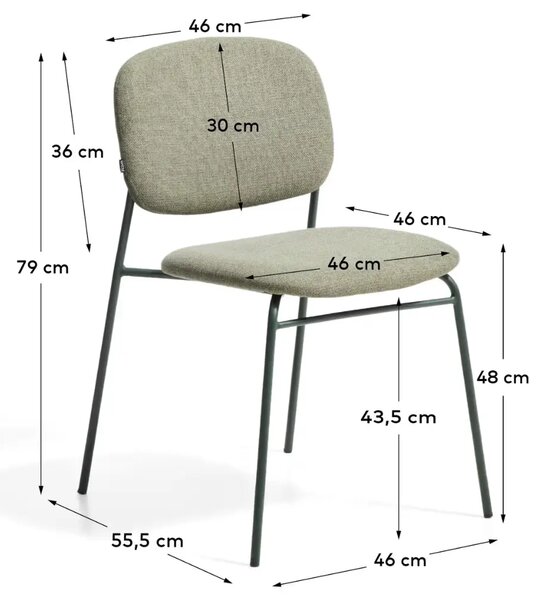 LÉTO -15% Kave Home Zelená jídelní židle Meli