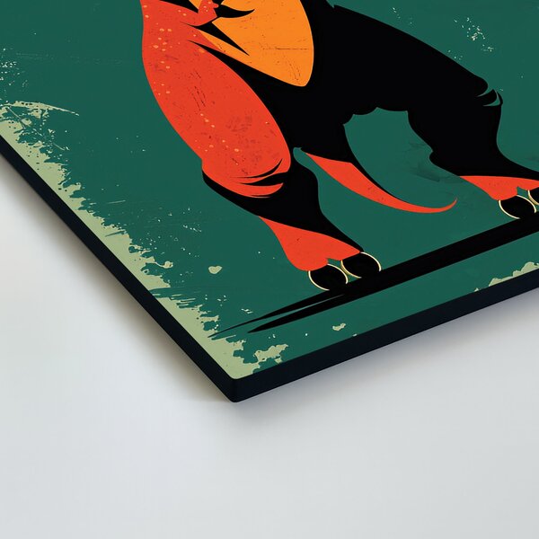 DUBLEZ | Dětský retro obraz - T-Rex | UV tisk, Premium