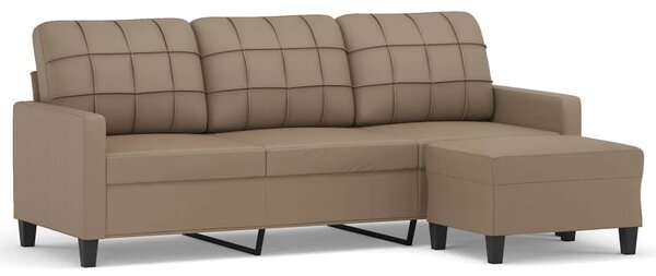3místná pohovka s podnožkou cappuccino 180 cm umělá kůže 3201018