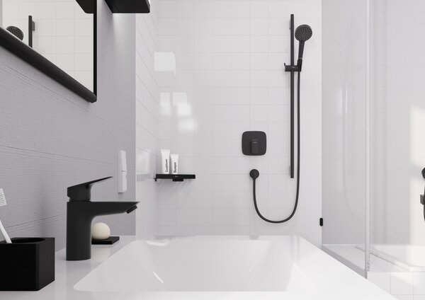 Hansgrohe Logis - Páková umyvadlová baterie 100 bez odtokové soupravy, černá matná 71101670