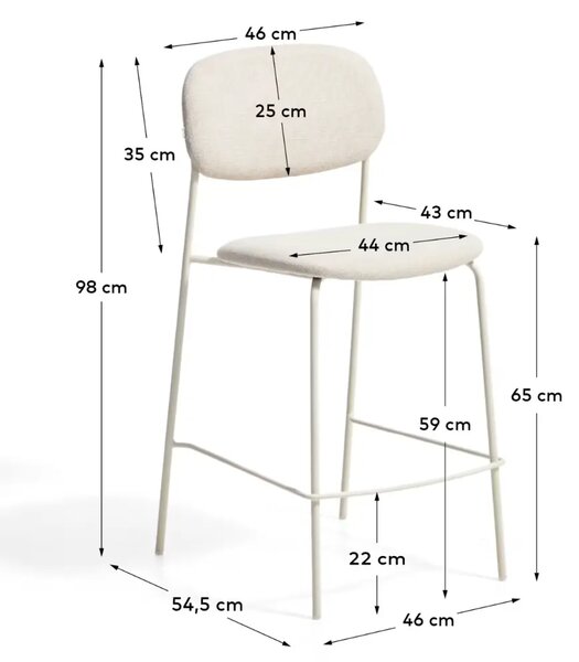LÉTO -15% Kave Home Béžová barová židle Meli 65 cm