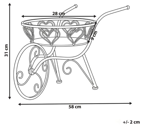 Stojan na květiny VETCH 58 cm Krémově bílá Kov