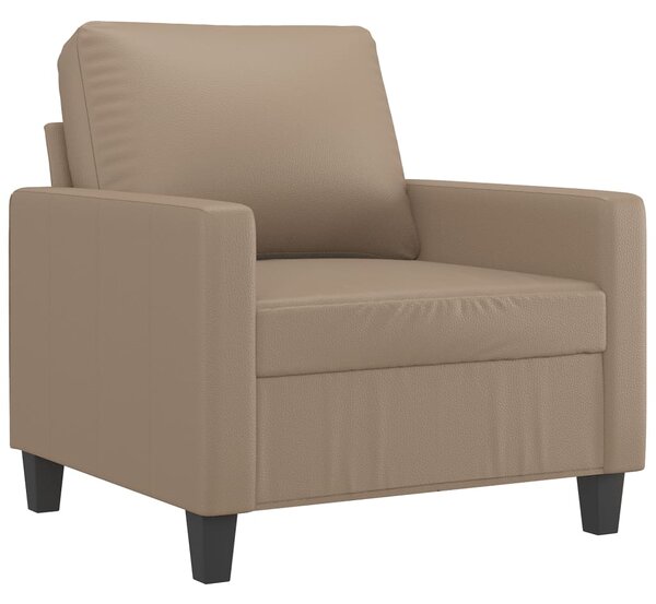 Křeslo s podnožkou cappuccino 60 cm umělá kůže 3201023
