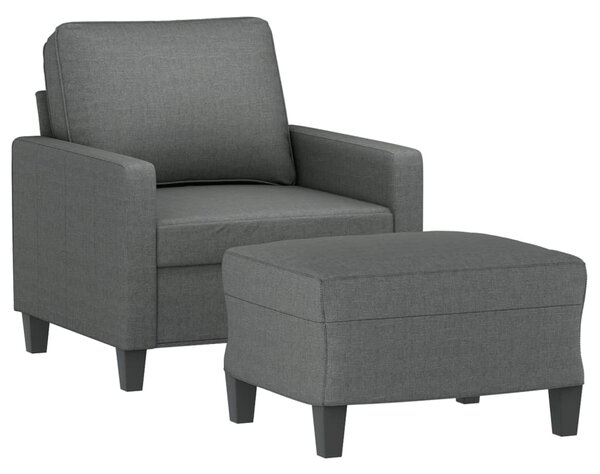 Křeslo s podnožkou tmavě šedé 60 cm textil 3201030