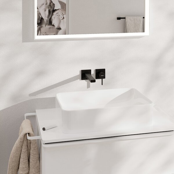 Hansgrohe Tecturis E Páková umyvadlová baterie pod omítku, montáž na stěnu EcoSmart+ s výtokem 22,5 cm, matná černá 73051670