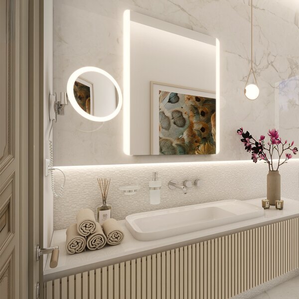 Nimco LED zvětšovací kosmetické zrcátko 8W, 6500/2700K