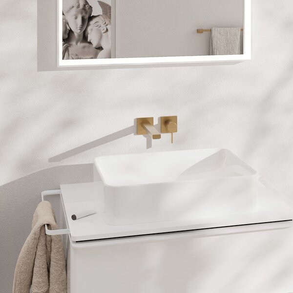 Hansgrohe Tecturis E Páková umyvadlová baterie pod omítku, montáž na stěnu EcoSmart+ s výtokem 22,5 cm, kartáčovaný bronz 73051140