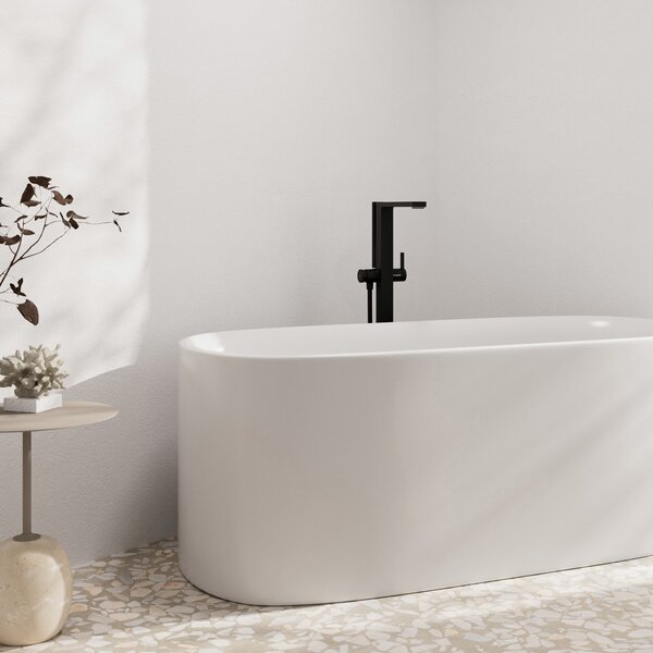Hansgrohe Tecturis E Páková vanová baterie volně stojící na podlaze, matná černá 73445670